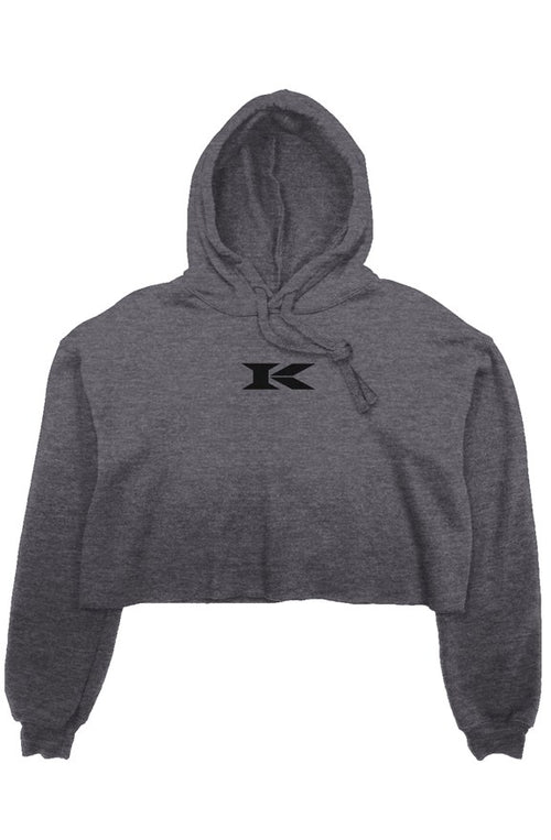 Womens crop hoodie final -Heather Grey