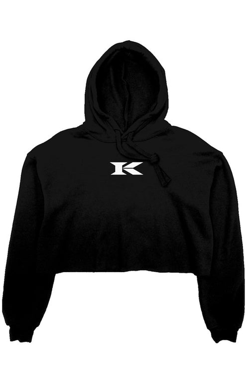 Womens crop hoodie final - black