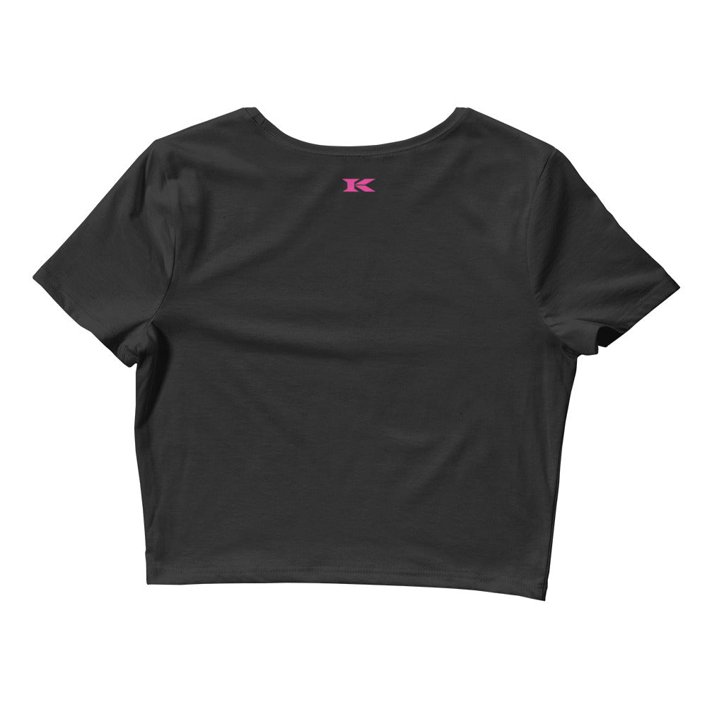 KI Classic Crop Tee - Carbon Black / Berry